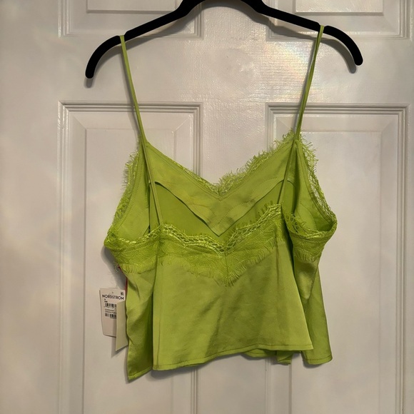 NWT Nordstrom Open Edit lace trimmed cami in Green Punch - Picture 4 of 4